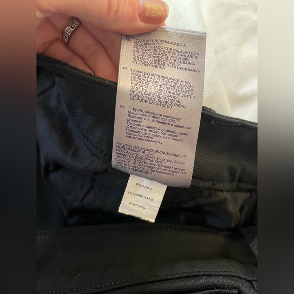 NYDJ Ami skinny court ankle fray hem black rinse NWT size 14 stretchy denim - Picture 14 of 15